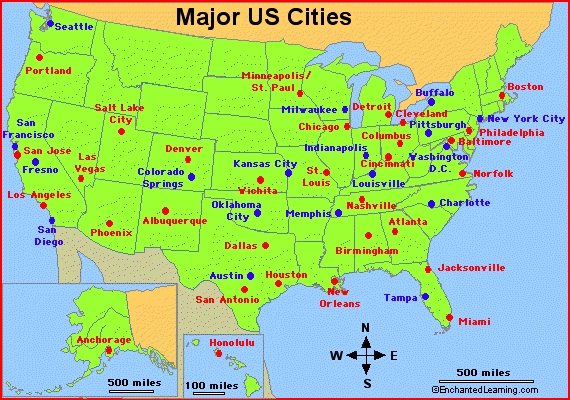 Us+major+cities