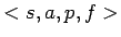 $<s,a,p,f>$
