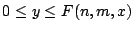 $0 \leq y \leq F(n,m,x)$