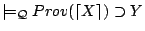 $\models_{\mathcal{Q}} Prov(\lceil X\rceil) \supset Y$