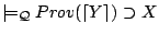 $\models_{\mathcal{Q}} Prov(\lceil Y\rceil) \supset X$