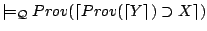 $\models_{\mathcal{Q}} Prov(\lceil Prov(\lceil Y\rceil) \supset X\rceil)$