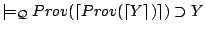 $\models_{\mathcal{Q}} Prov(\lceil Prov(\lceil Y\rceil)\rceil) \supset Y$