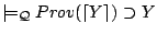 $\models_{\mathcal{Q}} Prov(\lceil Y\rceil) \supset Y$