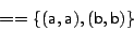 \begin{displaymath}
\boldsymbol{=} = \{ (\mathsf{a},\mathsf{a}),
(\mathsf{b},\mathsf{b})
\}
\end{displaymath}