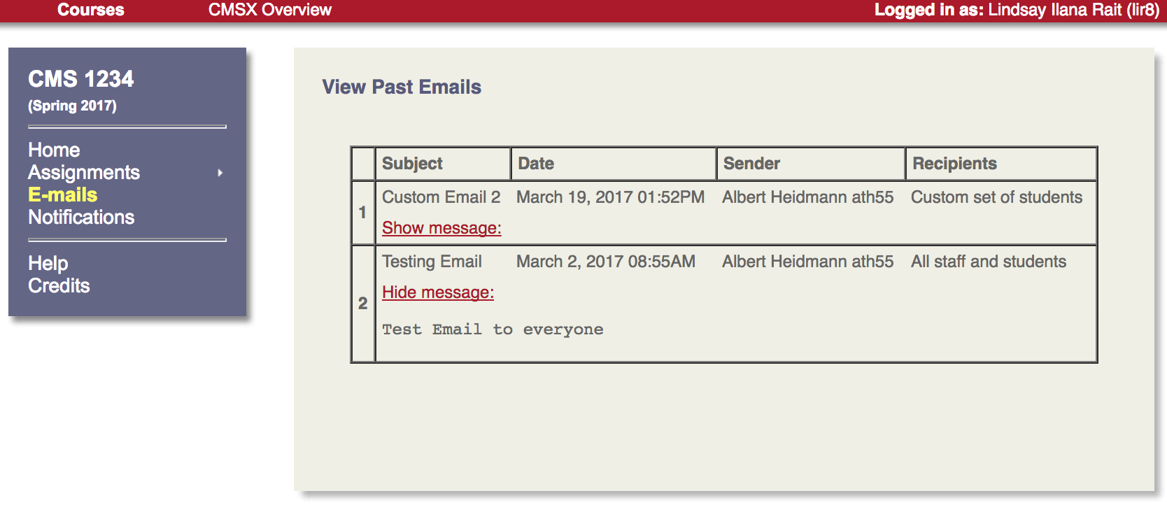 Student Emails