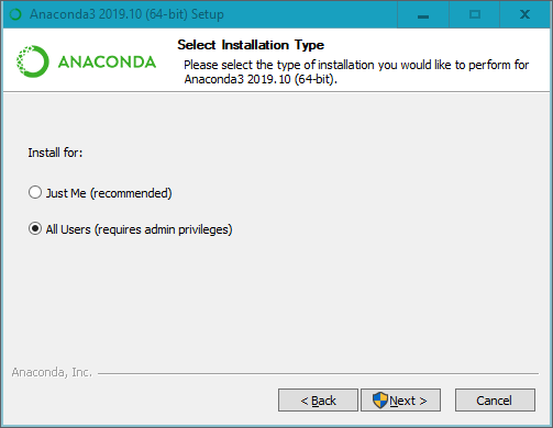 install anaconda windows bypass admin rights