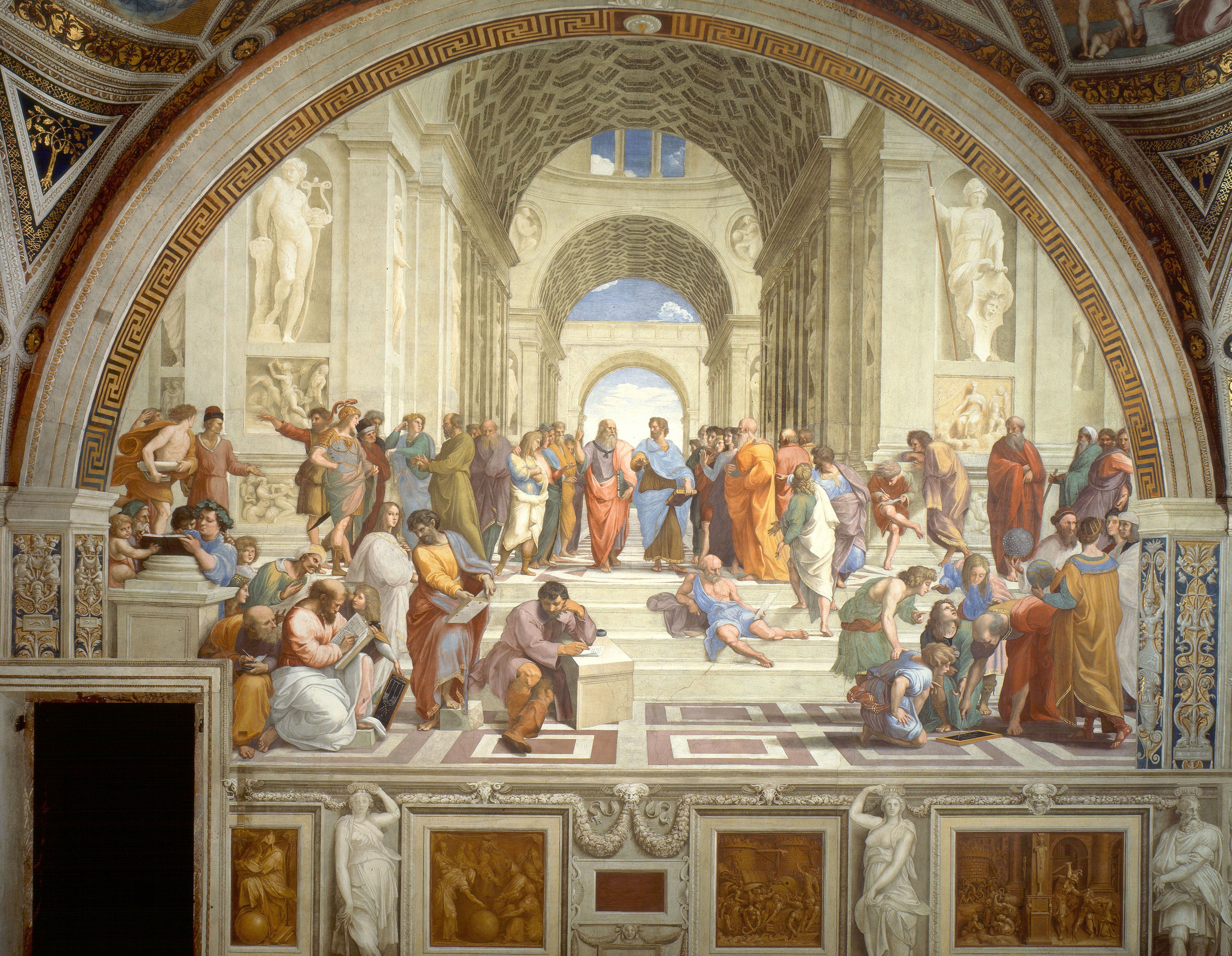 The school of Athens - people talking and reading