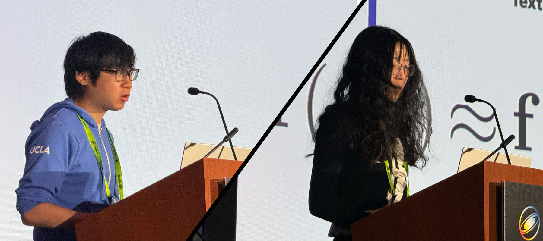 Ethan & Zeqi presenting at SIGGRAPH 2024