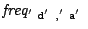 $\mbox{\emph{freq}}_{\mbox{\scriptsize\texttt{$'$ d$'$ }},\mbox{\scriptsize\texttt{$'$ a$'$ }}}$