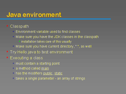 Java environment