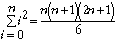 Sum of i^2 from 0 to n