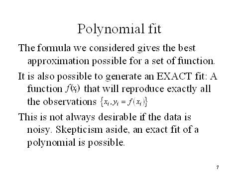 Polynomial fit