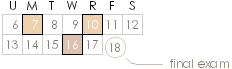 calendar fragment showing the 3 review sessions