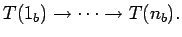 $T(1_b) \rightarrow \cdots \rightarrow T(n_b).$