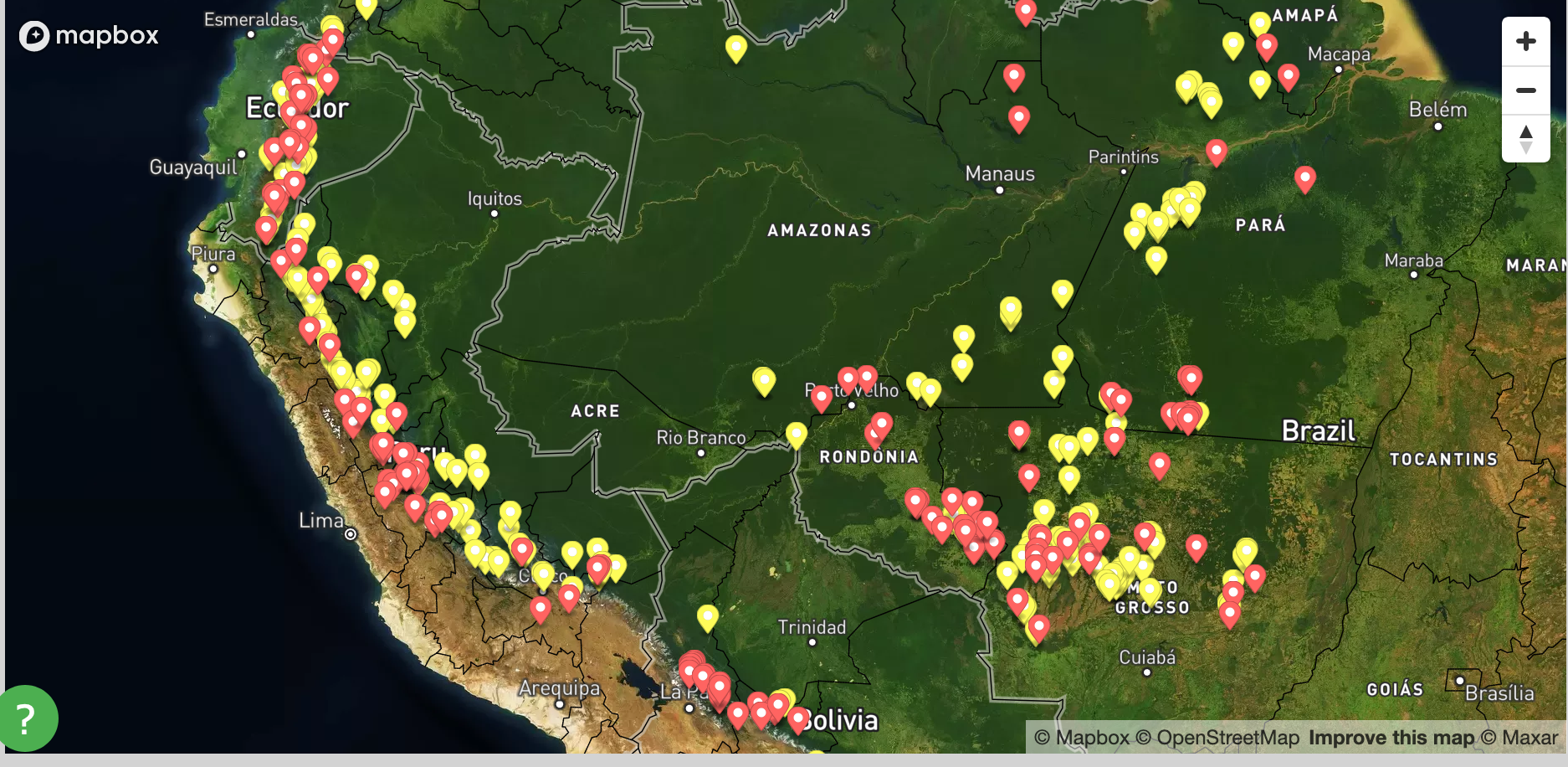 Map of dam locations.