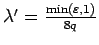 $\lambda' = \frac{\min(\varepsilon,1)}{8q}$
