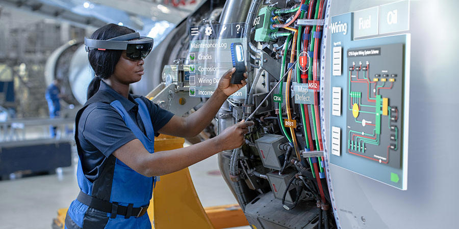 Servicing equipment with AR headset