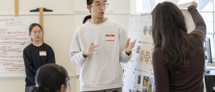 Students present their redesign of a Cornell classroom