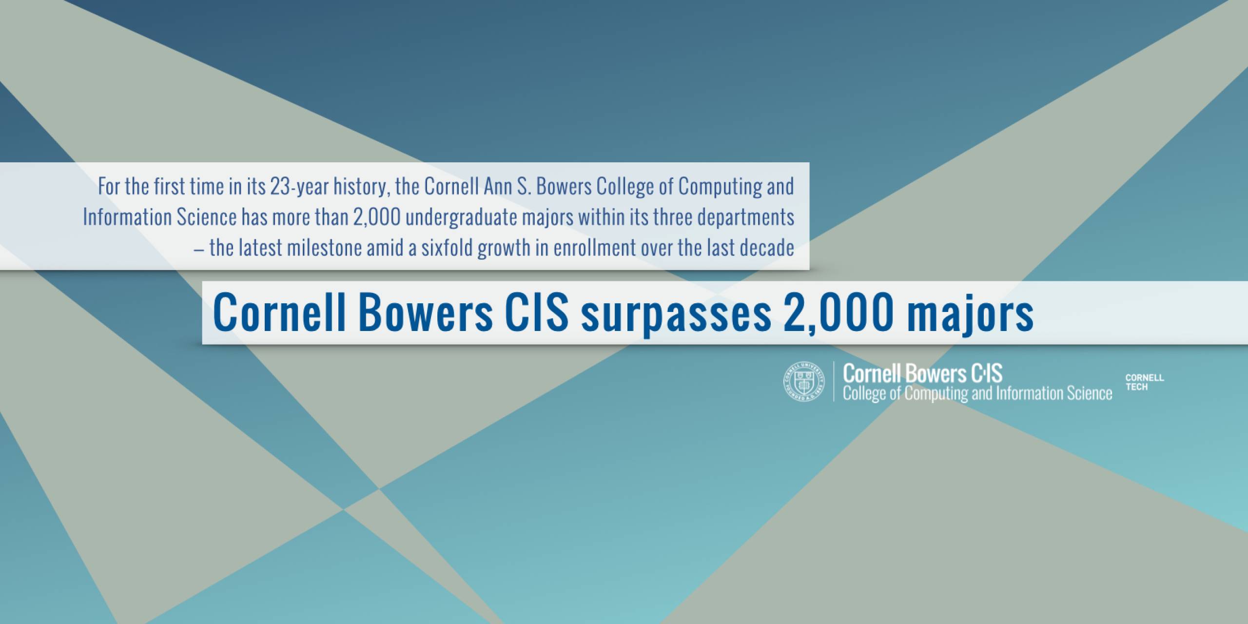 Cornell Bowers CIS Surpasses 2,000 Majors