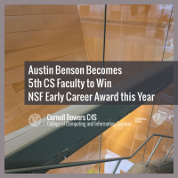 Austin Benson Becomes 5th CS Faculty to Win NSF Early Career Award this Year