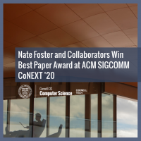 Nate Foster and Collaborators Win Best Paper Award at ACM SIGCOMM CoNEXT '20