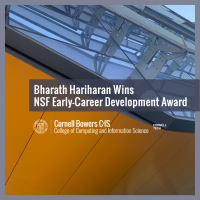 Bharath Hariharan Wins NSF Early-Career Development Award