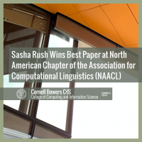 Sasha Rush Wins Best Paper at North American Chapter of the Association for Computational Linguistics (NAACL)