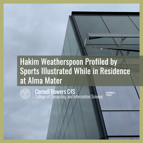 Hakim Weatherspoon Profiled by Sports Illustrated While in Residence at Alma Mater