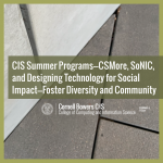 CIS Summer Programs—CSMore, SoNIC, and Designing Technology for Social Impact—Foster Diversity and Community