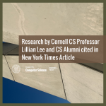 Research by Cornell CS Professor Lillian Lee and CS Alumni Cited in New York Times Article