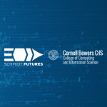 A graphic illustration with the text "Schmidt Futures" and "Cornell Bowers CIS."