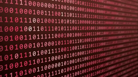 red, orange and purple shadows reflect on programming sequences