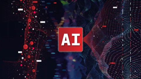 A graphic illustration showing a concept of AI.