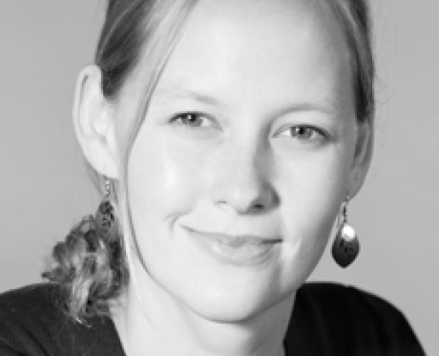 Black and white photo of Kirstin Petersen