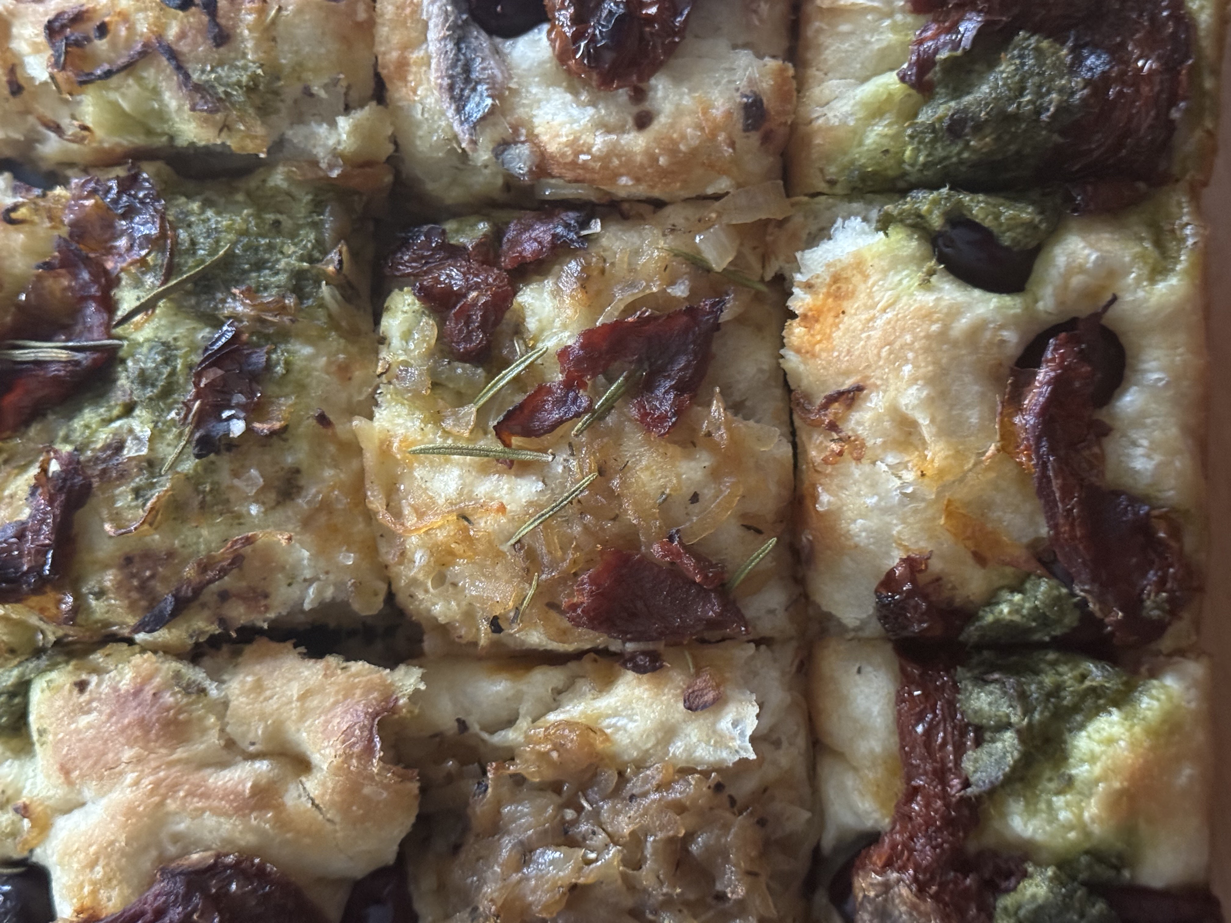 A loaf, split into nine