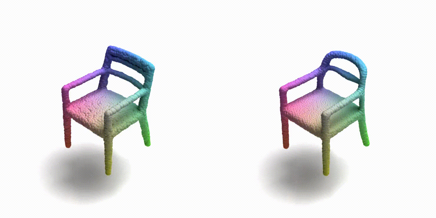 BlendedPC: Blended Point Cloud Diffusion for Localized Text-guided Shape Editing teaser