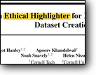 An Ethical Highlighter for People-Centric Dataset Creation